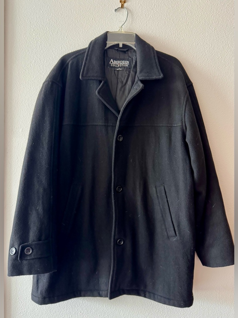 Aberdeen Collection Black Wool Coat